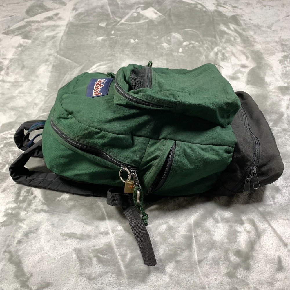 希少JANSPORT 90’s vintage backpack green Vintage JanSport Backpack Day‎ Pack Green Made in USA… - Gem